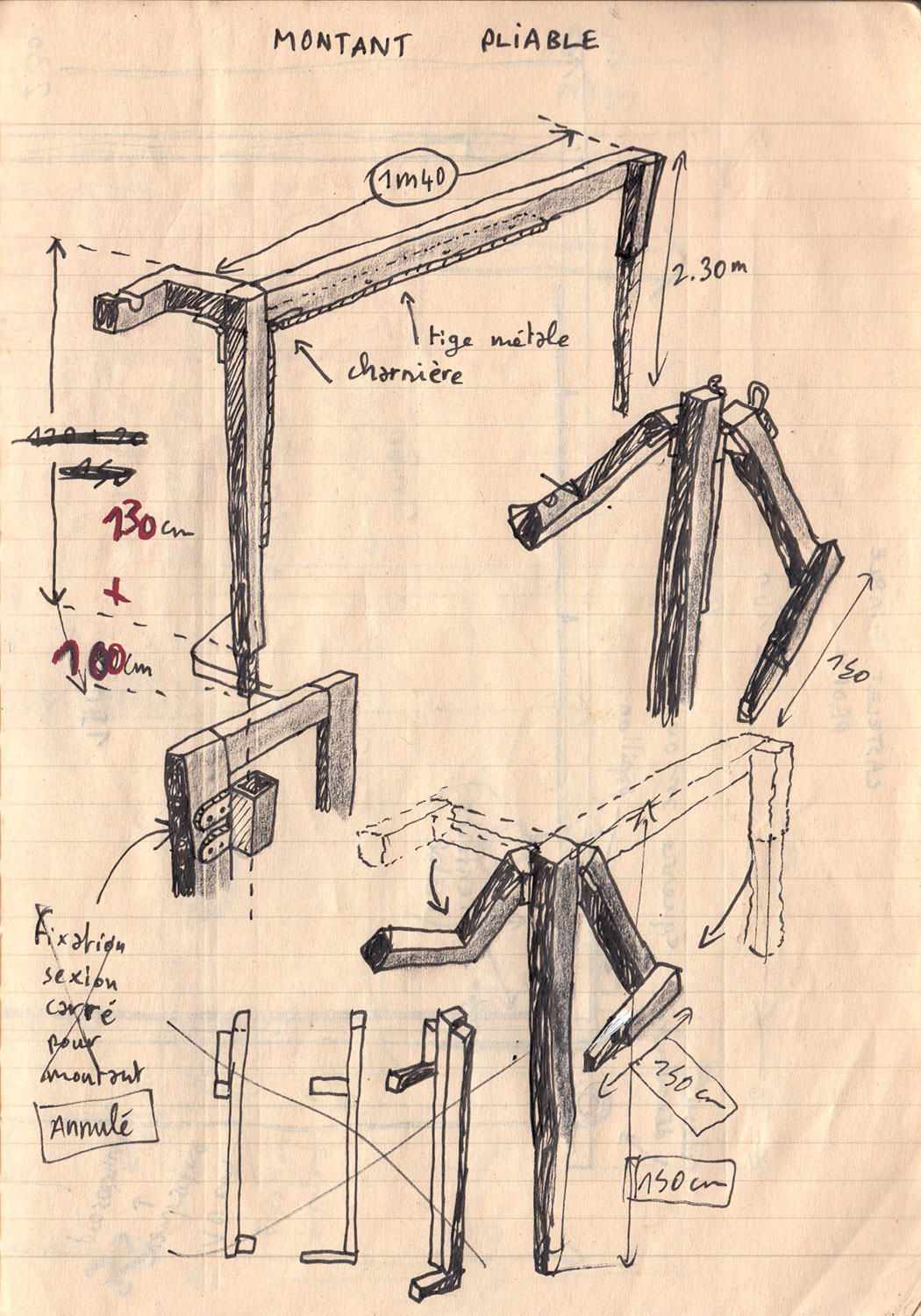 croquis de conception castelet, Julien Cordier