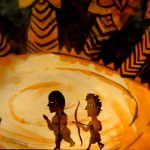 Scène de théâtre d'ombres, le Chant des Sibylles. Marionnette : Julien Cordier