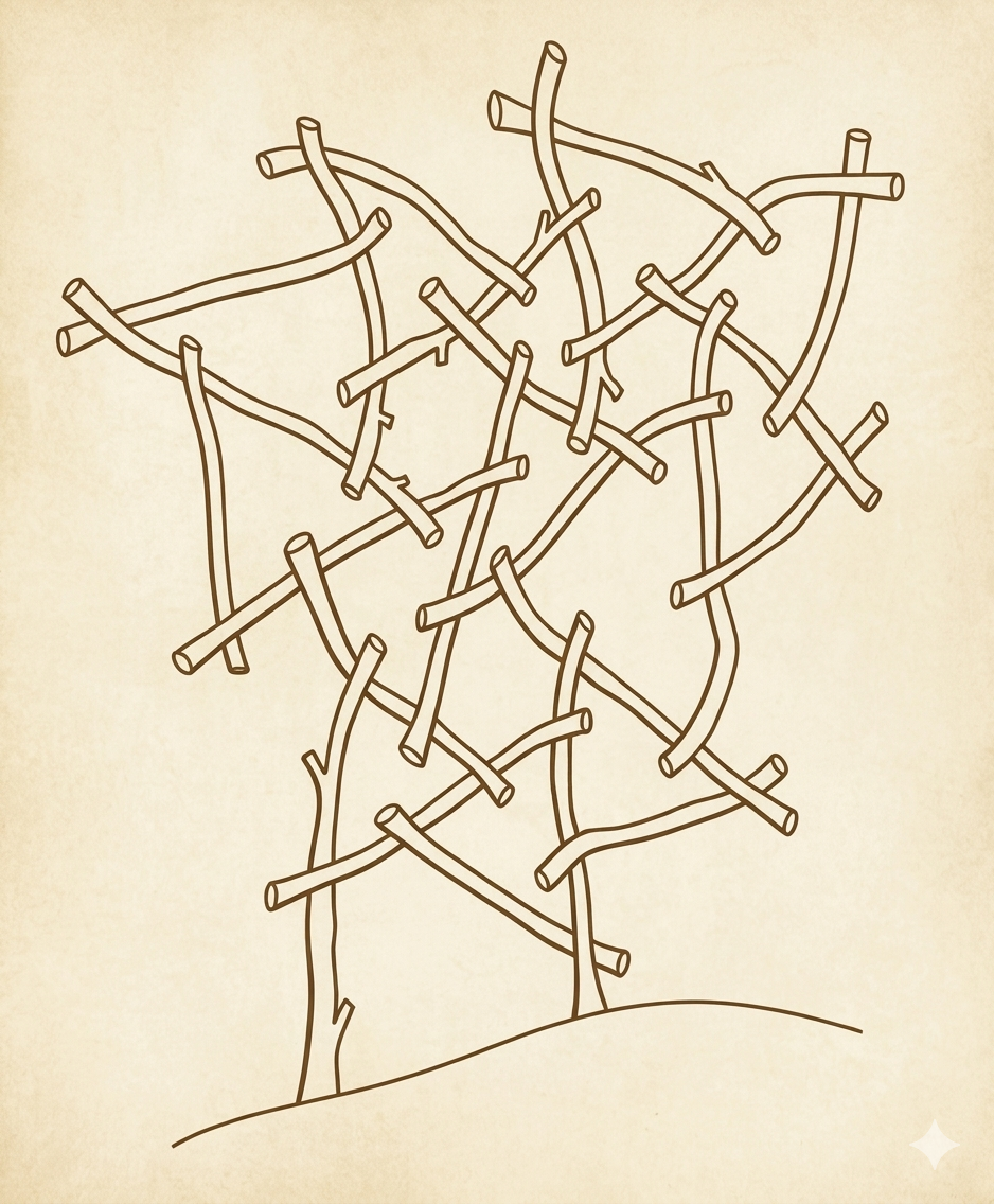 Dessin d’un tressage autoportant